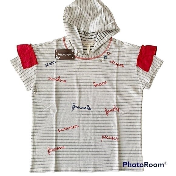 NWT Matilda Jane Blaire Striped Graphic Hoodie Top 14 Years - Picture 4 of 11